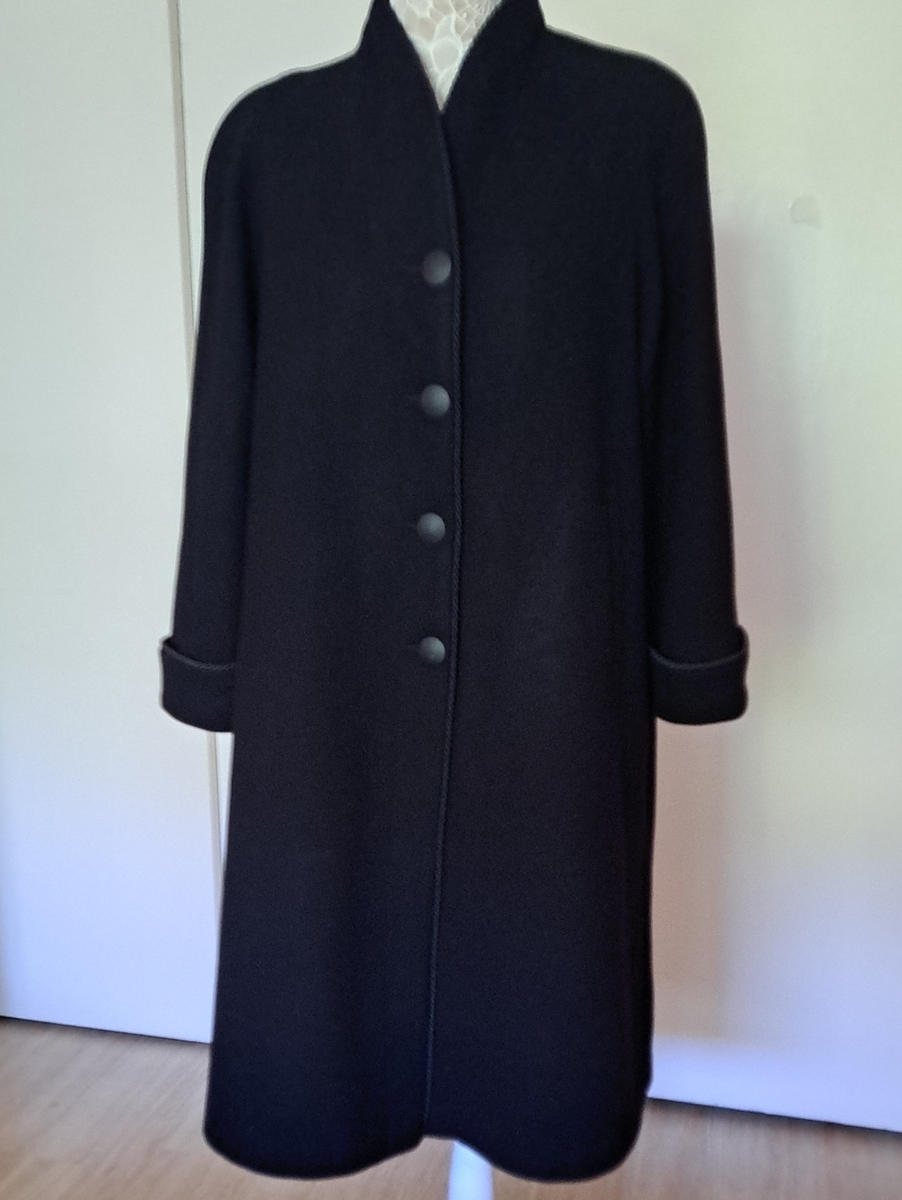 Vintage 80s J&D Petite Black Coat - Sleek Single-Breasted In Excellent Condition